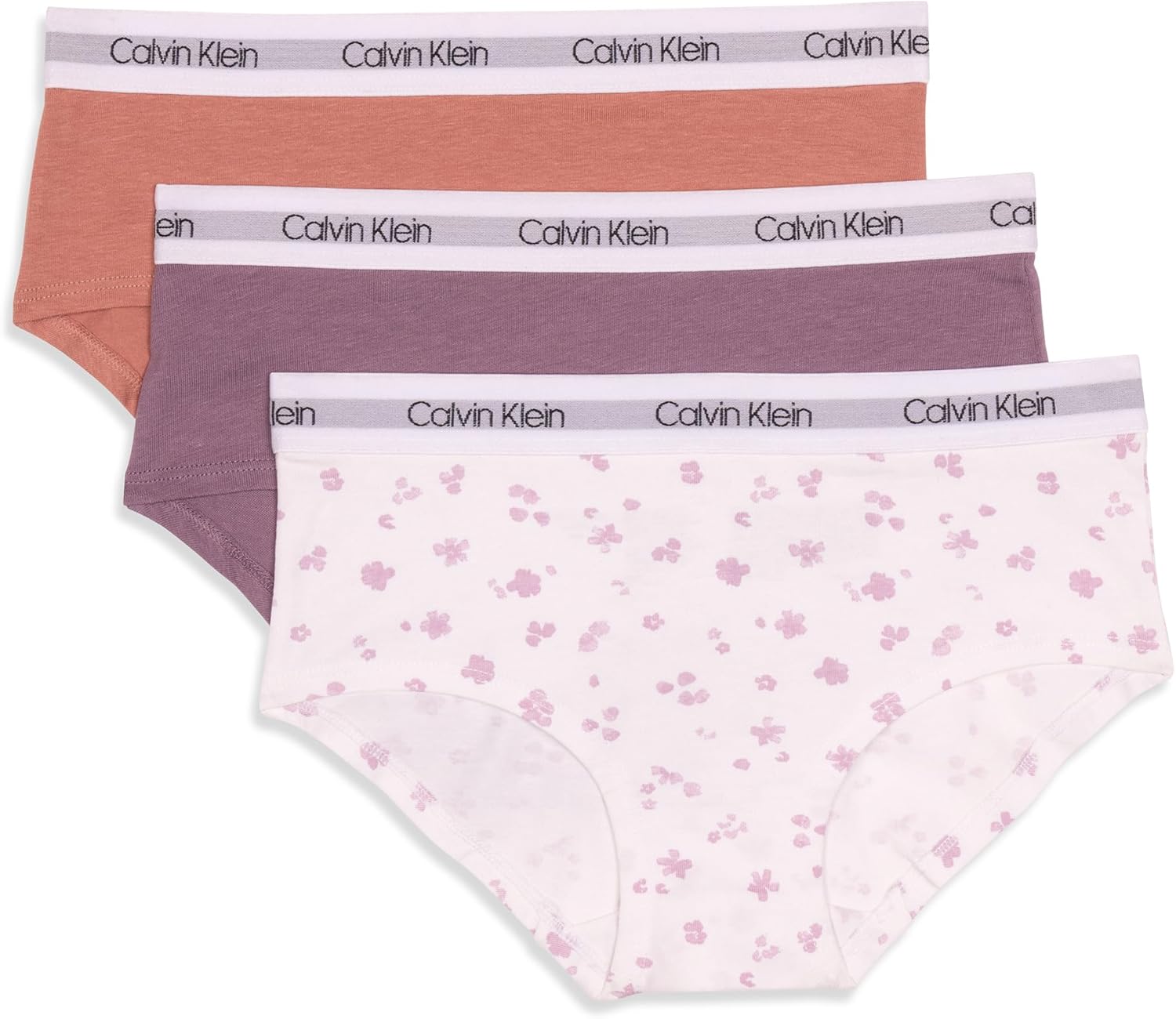 

Комплект из 3 пар нижнего белья Calvin Klein Girls Hipster Cotton, Mauve Micro Petal/Refined Plum/Modern Rose
