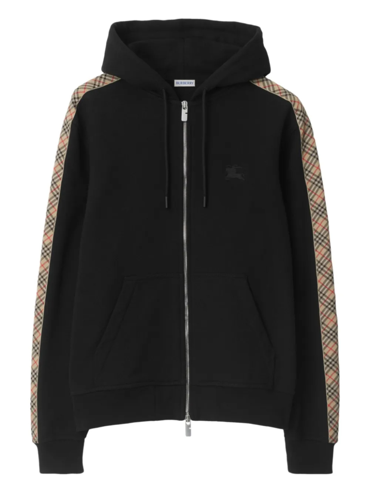 

Burberry худи с отделкой в клетку, черный