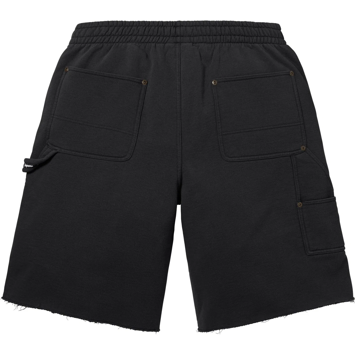 Карго шорты Supreme Double Knee Painter Sweatshort Cargo Shorts черные — фото 3