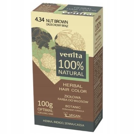 

Краска для волос Herbal Hair Color 4.34 Орехово-коричневый 100 мл Venita