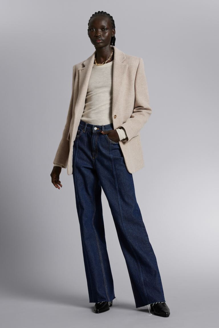 

Блейзер оверсайз H&M, бежевый