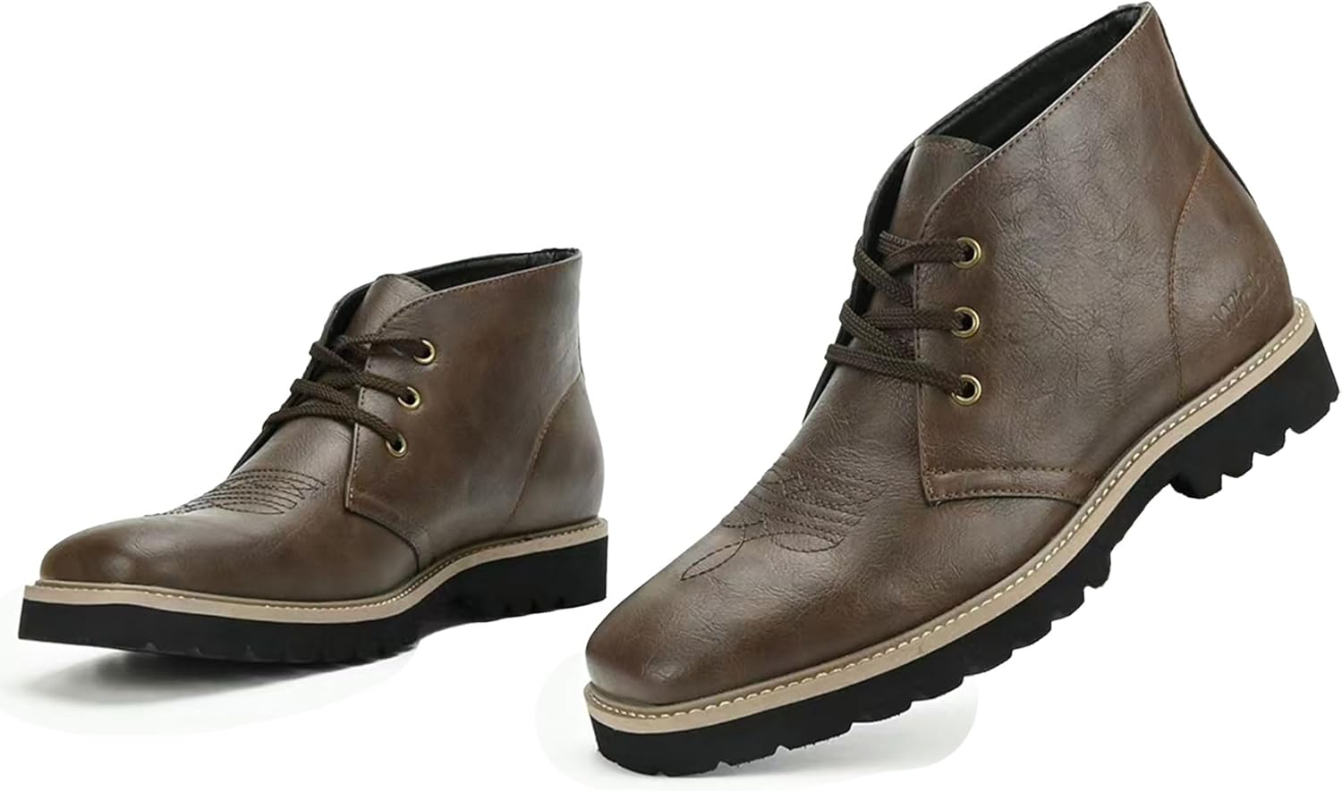 

Мужские легкие ботинки-чукка с квадратным носком, на шнуровке, в стиле «дезерт», повседневные ботинки для мужчин, ковбойские ботинки в стиле вестерн с эффектом памяти Winbird, Mocha