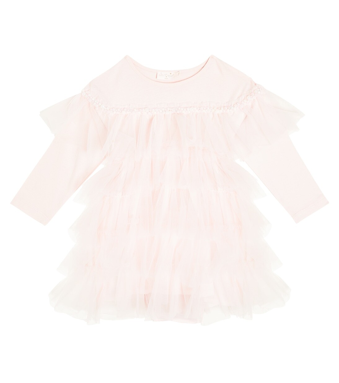 

Платье из тюля baby prancer, расшитое бисером Tutu Du Monde, розовый
