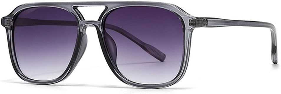 

Мужские солнцезащитные очки в стиле ретро с двойной перемычкой, квадратной формы, сине-зеленые оттенки, защита от ультрафиолета UV400; женские солнцезащитные очки с градиентным переходом цвета WNCKSQ, Grey Grey Gradient