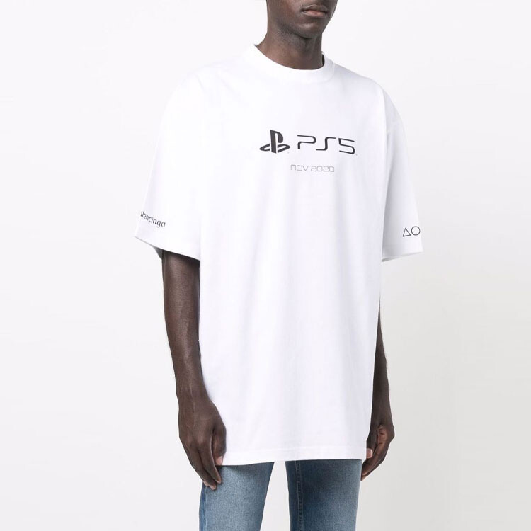 Футболка Playstation X мужская белая Balenciaga, белый — фото 3