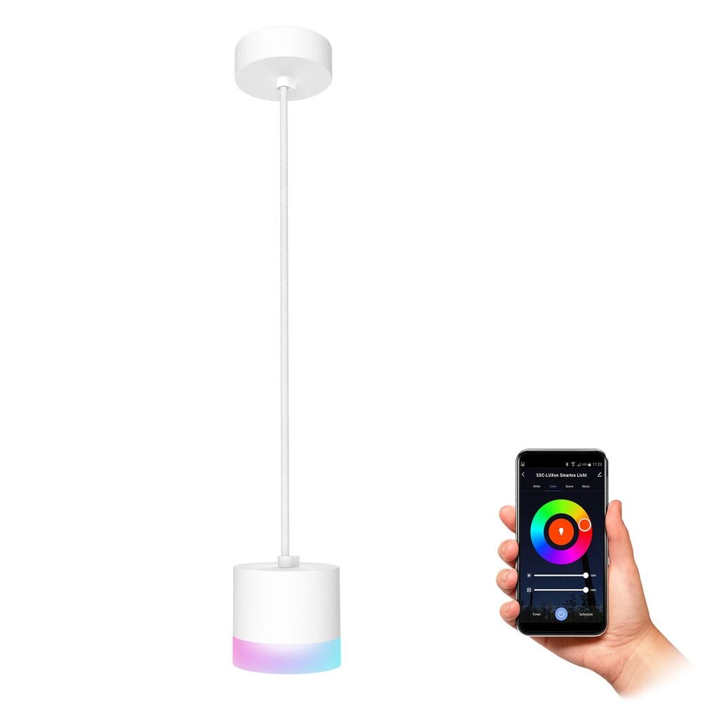 

Потолочный светильник VORA design белый со световым кольцом, вкл. GX53 LED Smart Home WiFi 6 Вт, количество: комплект из 1 шт. SSC-LUXon
