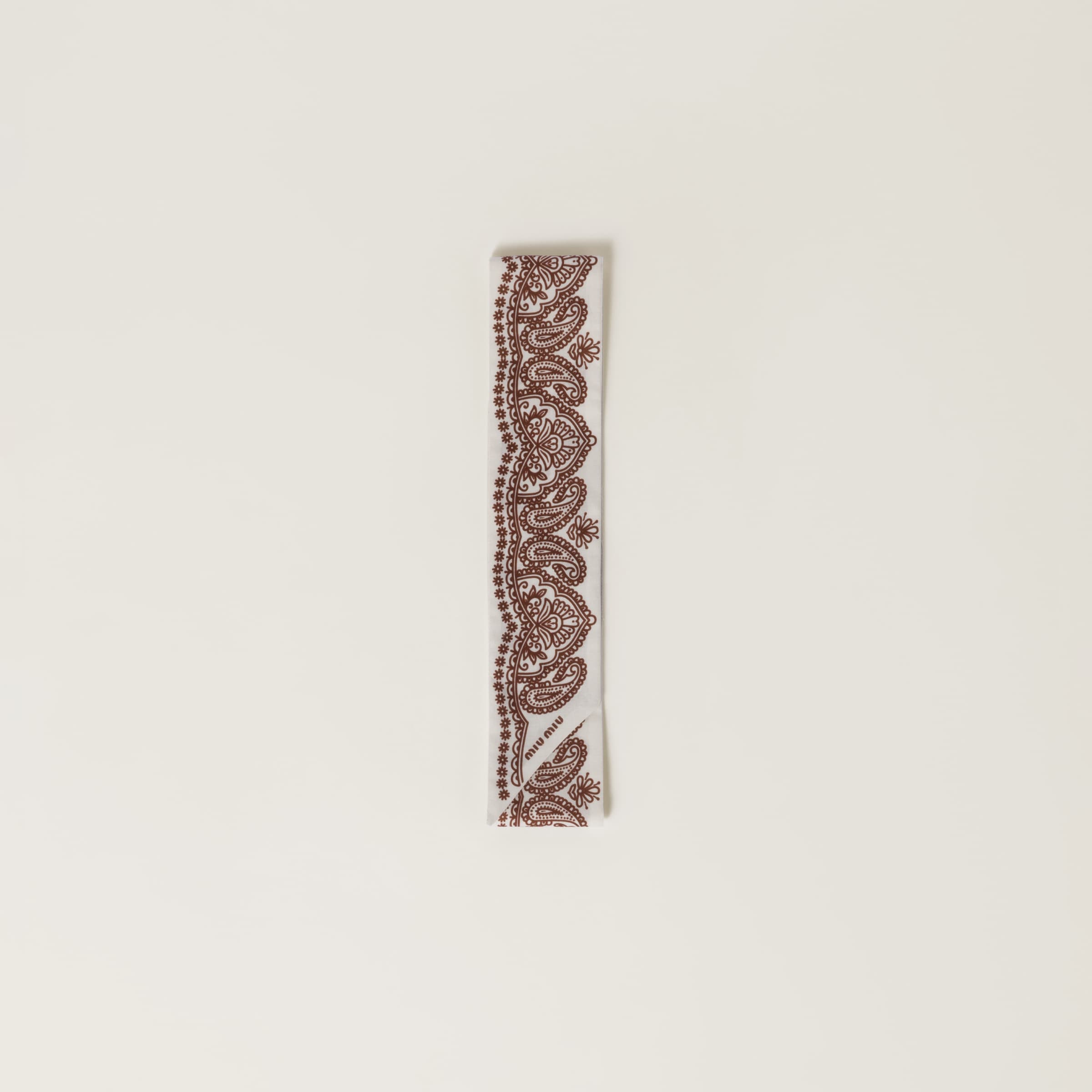 

Шарф из принтованного поплина MIU MIU, слоновая кость