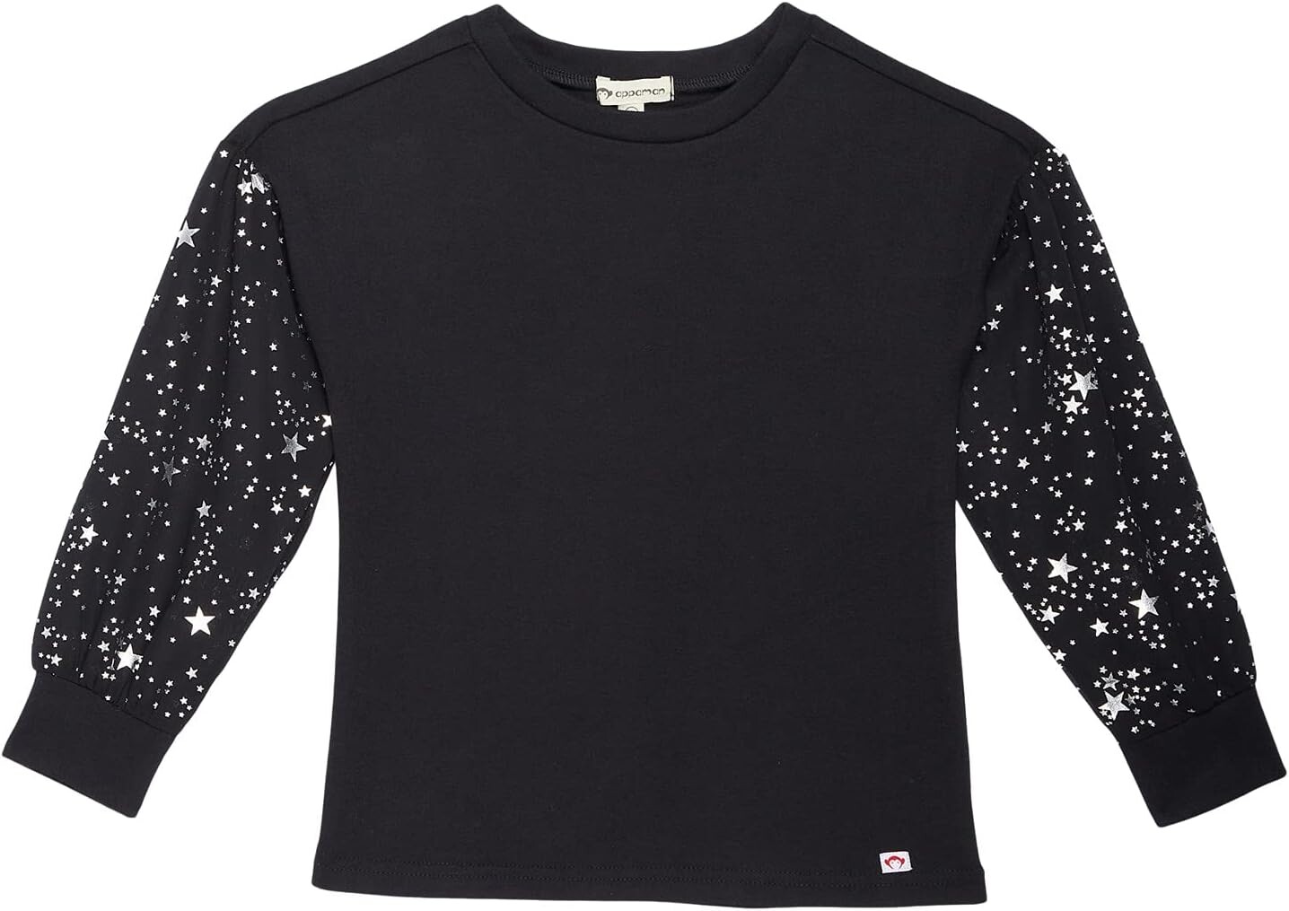 

Пуловер Appaman Sofia Sheer Sleeve Star Print Top, цвет Silver Stars