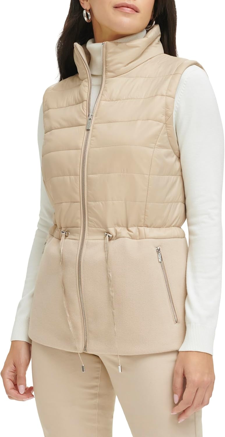 Женская стеганая спортивная одежда из искусственной шерсти Calvin Klein, Latte — фото 3