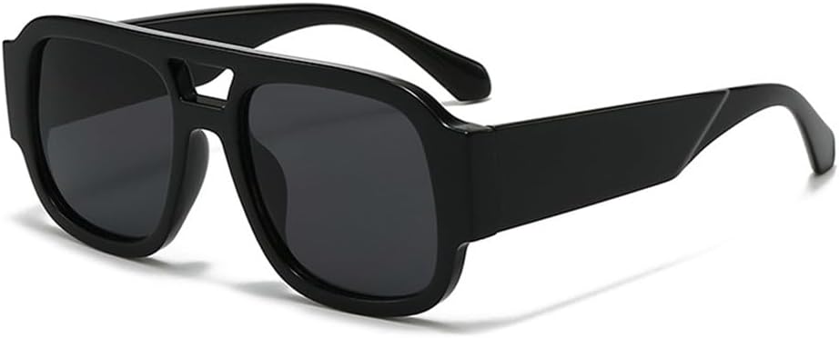 

Женские солнцезащитные очки с двойной перемычкой, конфетного цвета, с широкими дужками, мужские очки с защитой от УФ-излучения UV400 для занятий спортом на открытом воздухе, бега и путешествий UYPTK, Black Black