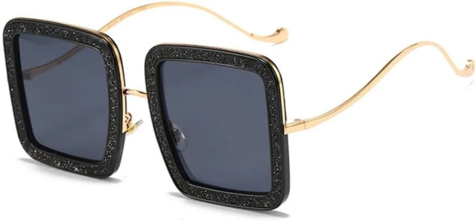 

Солнцезащитные очки MUTYNE Diamond Shiny Crystal Square Vintage Sunglasses Women Oversized Fashion Sun Glasses UV400 UV400 Shades Eyewear Female Trendy, 1