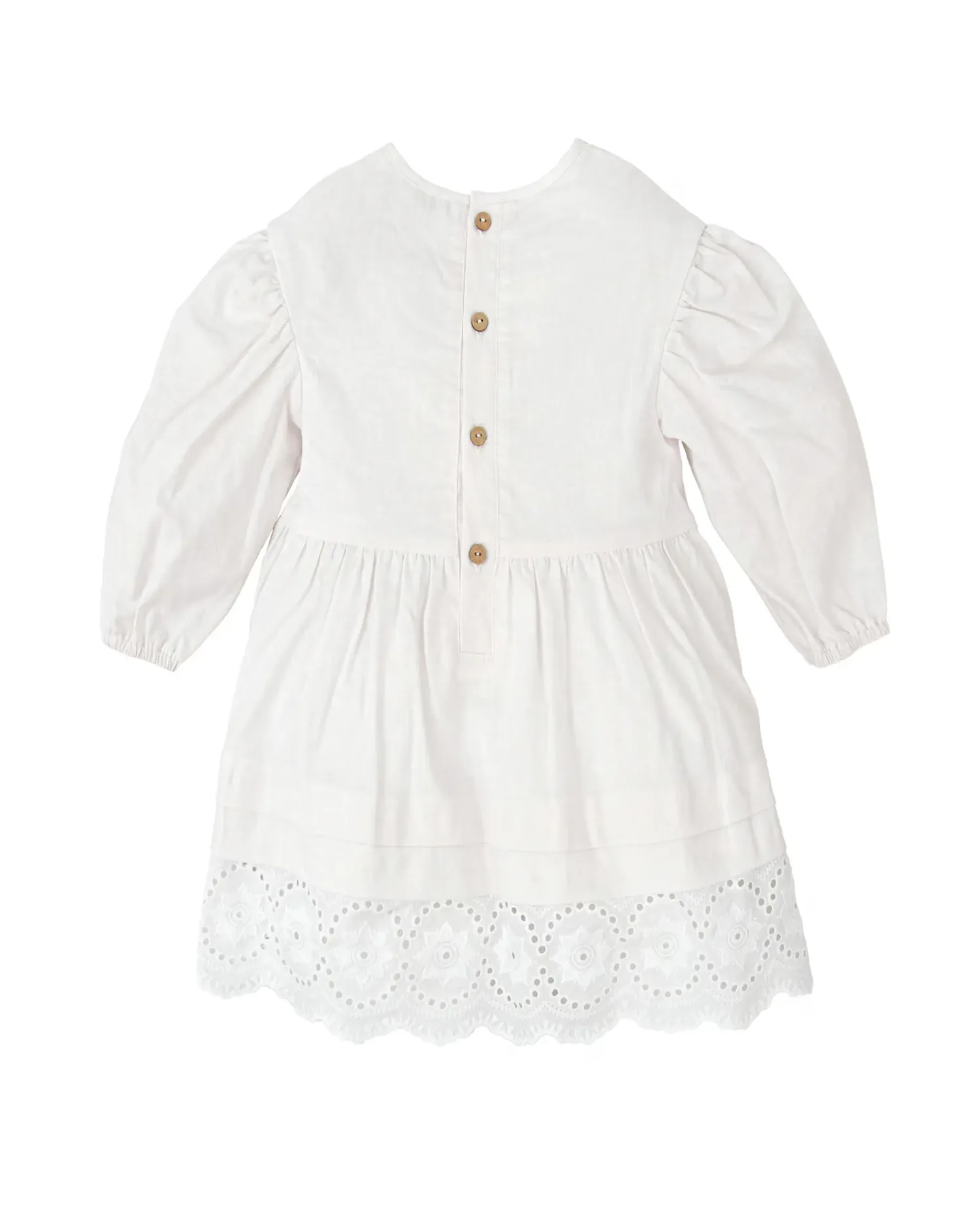 Детское платье с кружевами и длинным рукавом BABIDÚ, белый — фото 2