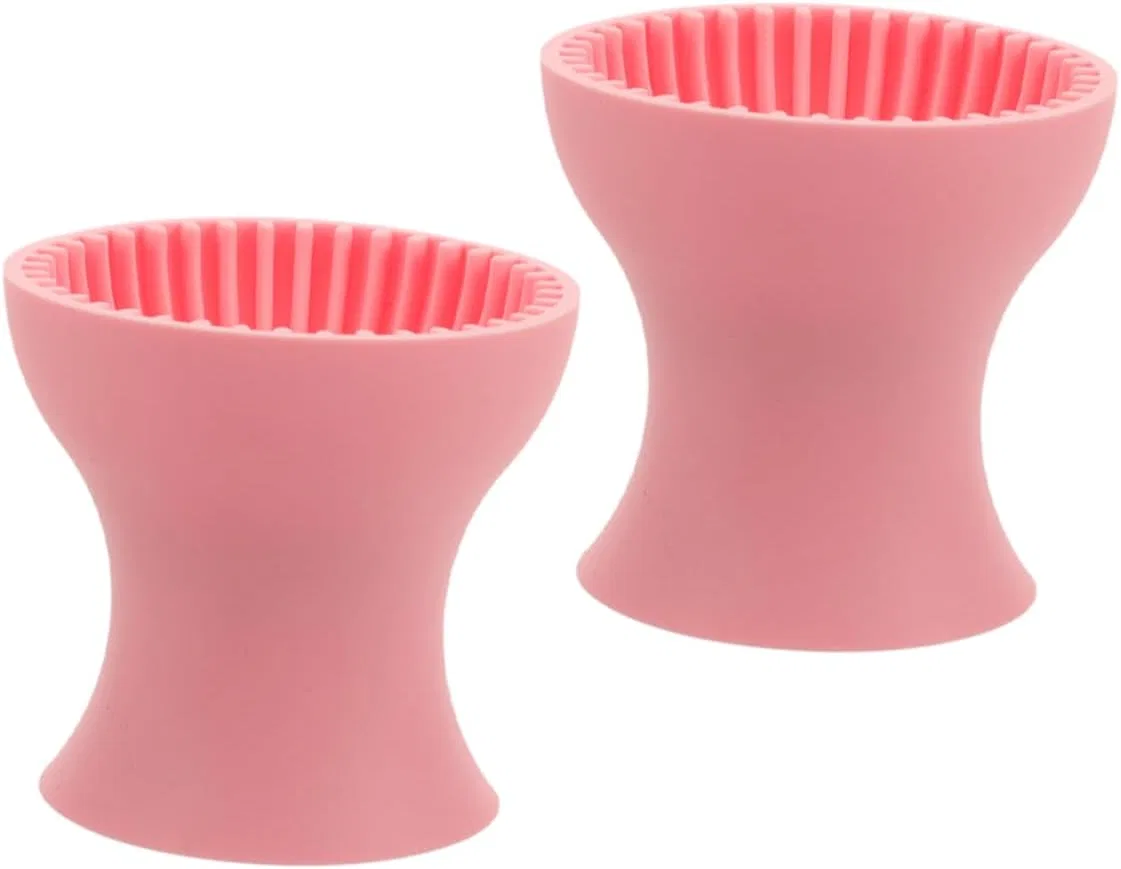 Силиконовый скраб для кистей с чашкой Beatifufu розовый