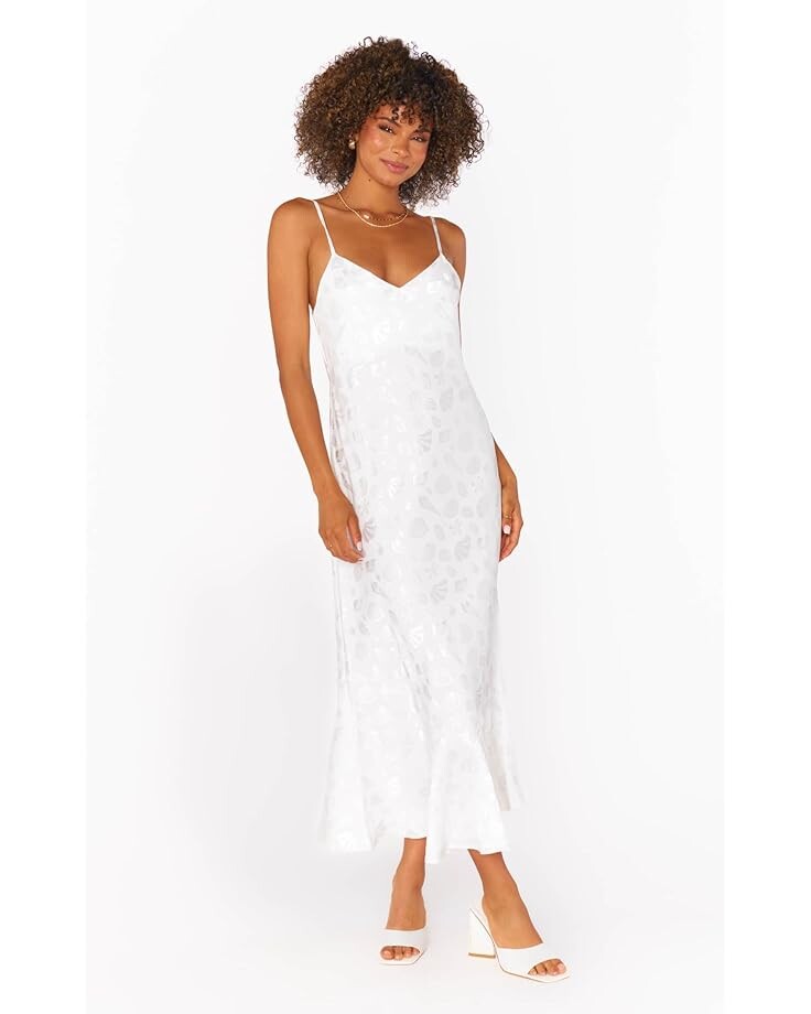 

Платье Show Me Your Mumu Uptown Slip Dress, цвет White Shell Satin