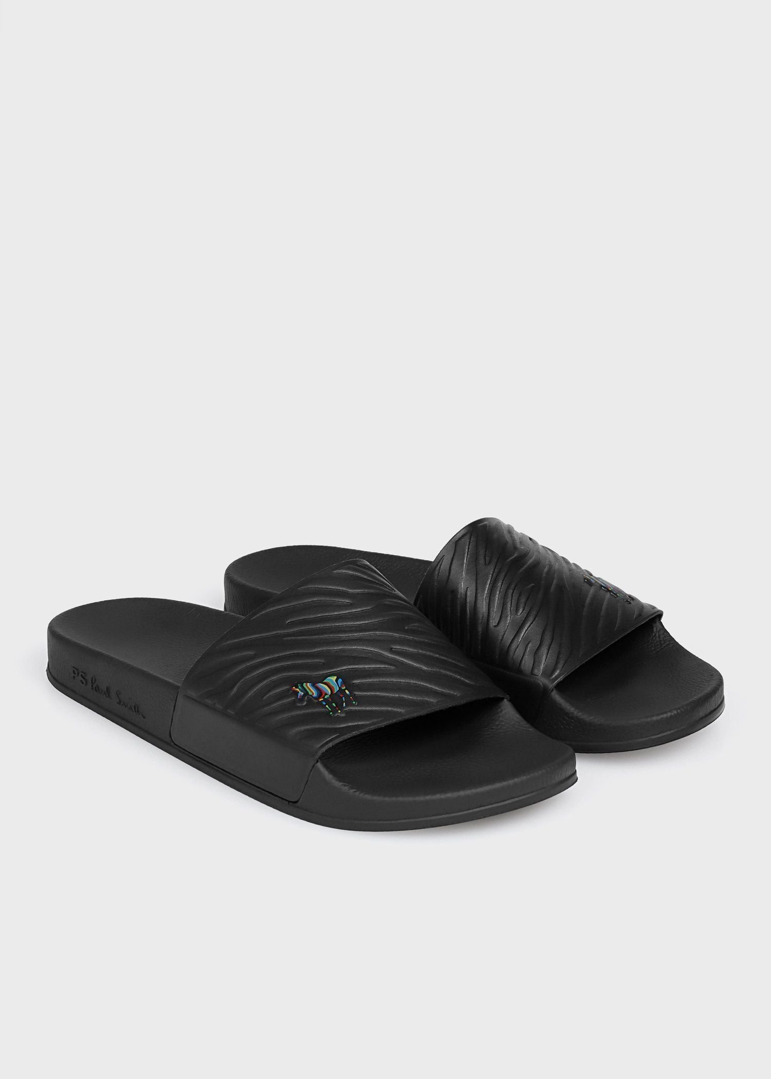 Сандалии для душа с логотипом PS и зебровым принтом Ps Paul Smith, black — фото 2