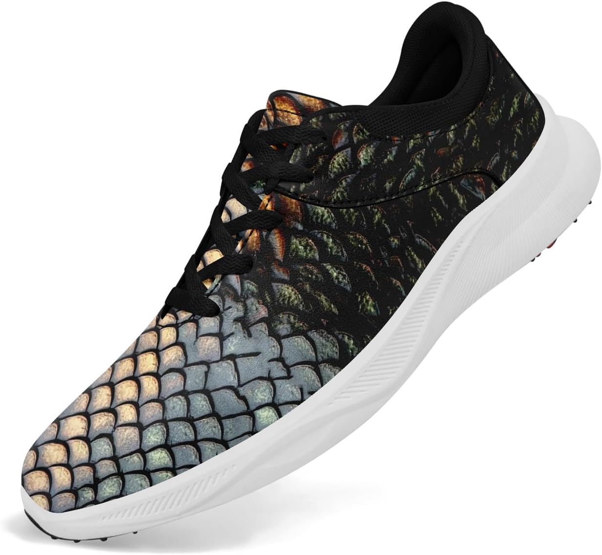 

Мужские гольф-туфли Dragon, спортивные кроссовки для гольфа без шипов, противоскользящие, с амортизацией, водонепроницаемые, для ходьбы, для женщин Coolcustomize, черный/серый