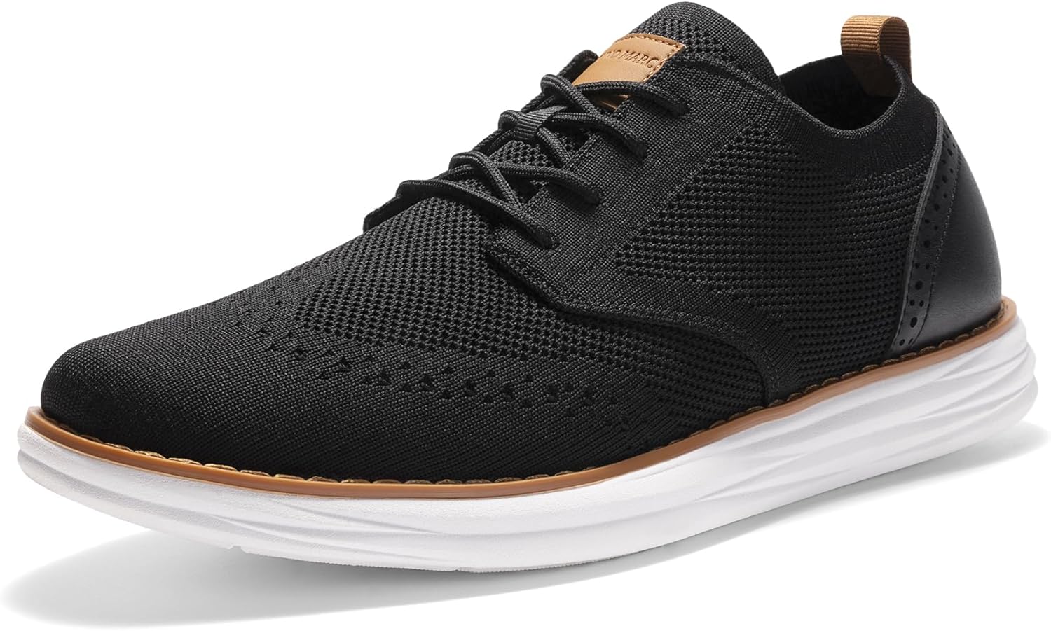 

Кроссовки Bruno Marc для мужчин KnitFlex Craft Mesh Oxfords, повседневные, с шнуровкой, легкие для ходьбы, черный