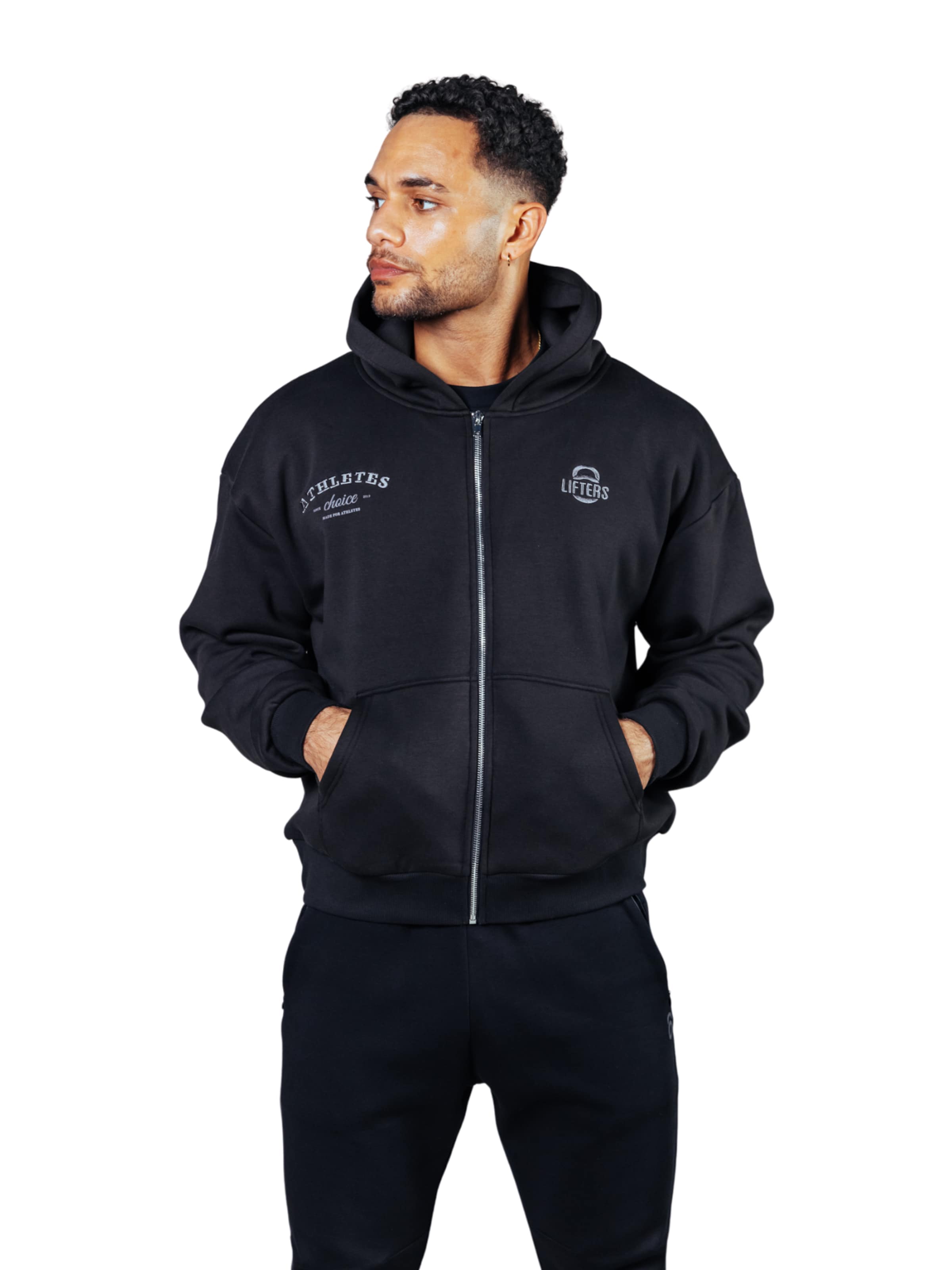 

Lifters Толстовка с молнией 'Athletes Choice Zip Hoodie Unisex' в черном цвете, Черный, Lifters Толстовка с молнией 'Athletes Choice Zip Hoodie Unisex' в черном цвете