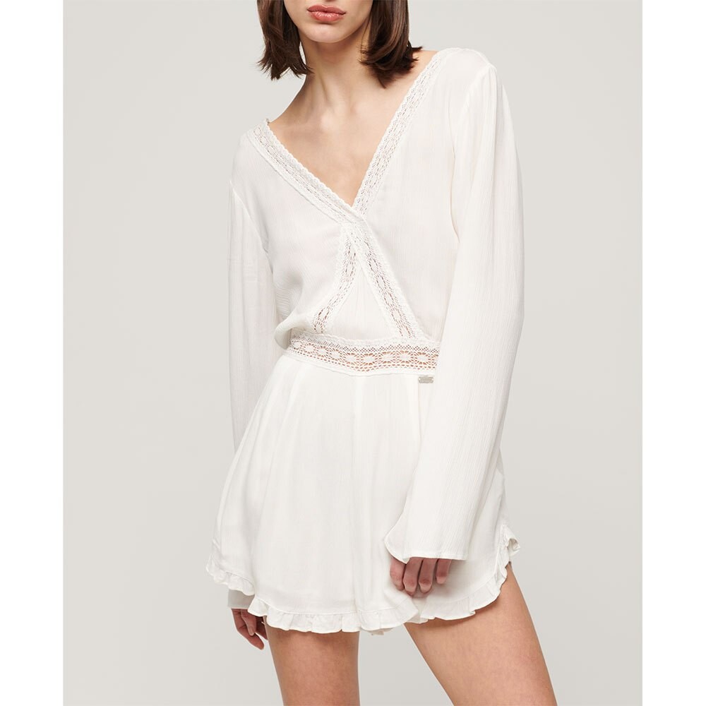 

Комбинезон Superdry Flare Sleeve Cut Out, бежевый