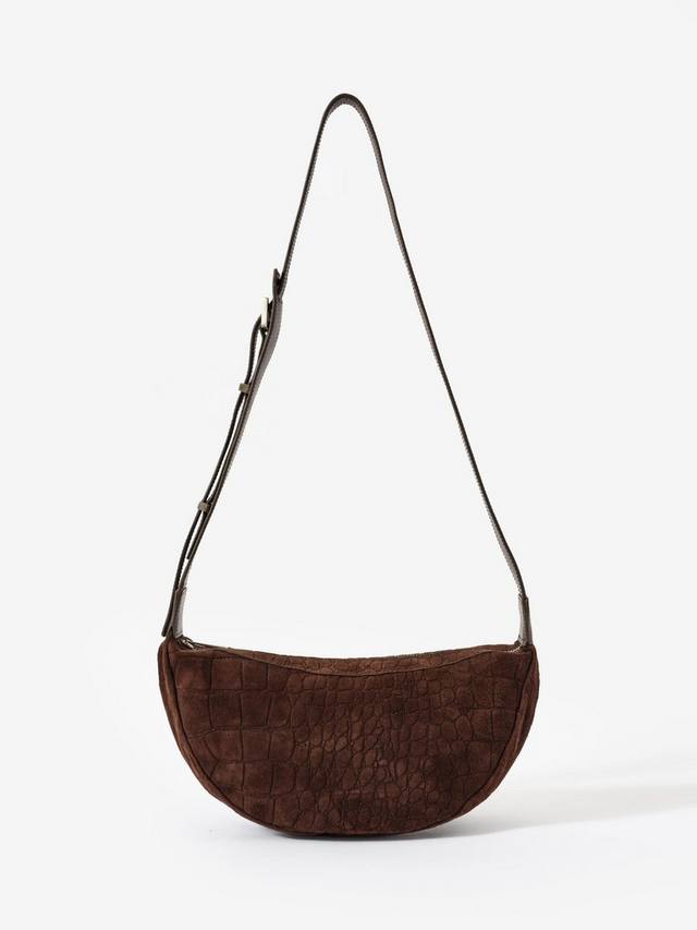 

Сумка-слинг из замши с круглым вырезом Mint Velvet, Brown