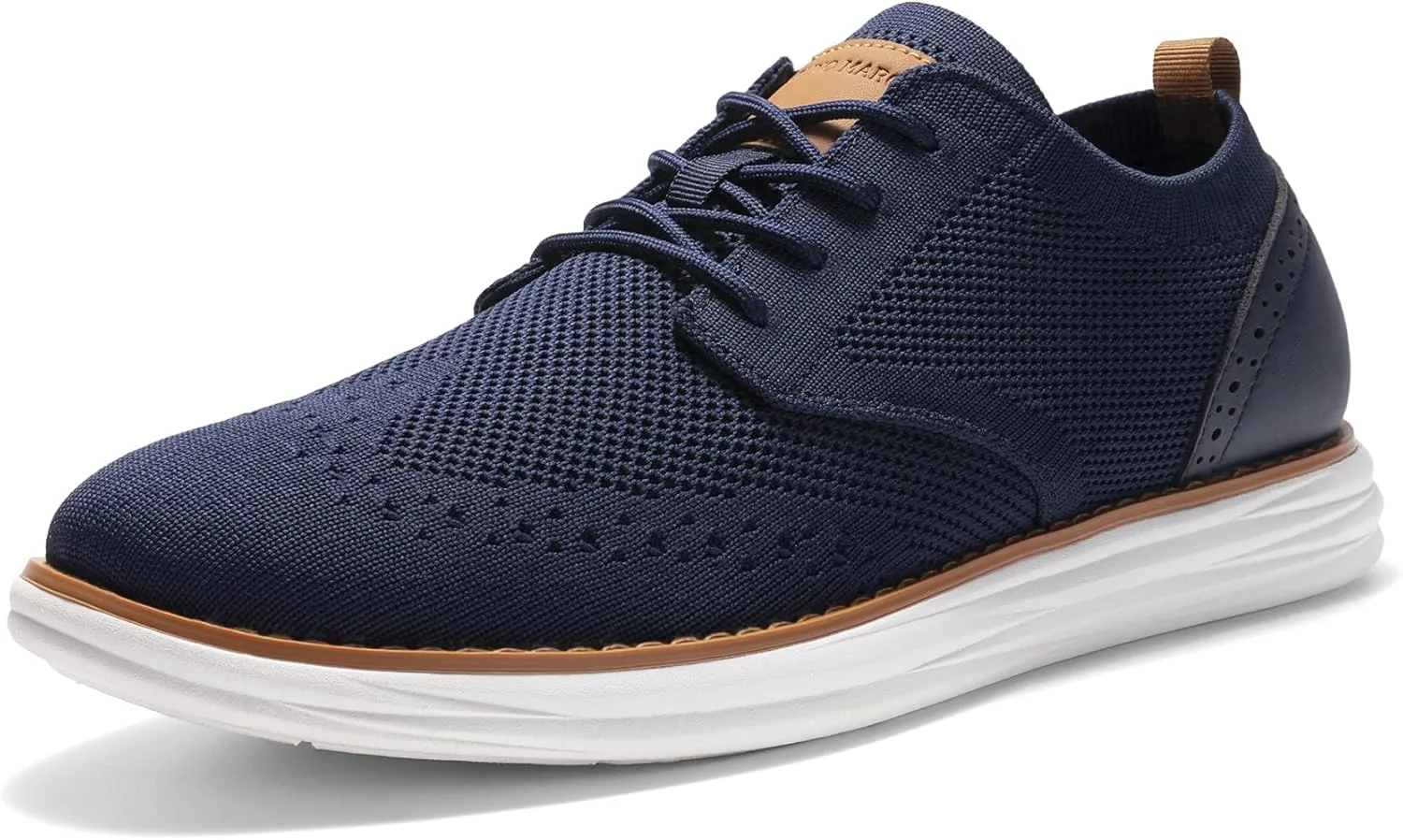 

Кроссовки Bruno Marc для мужчин KnitFlex Craft Mesh Oxfords, повседневные, с шнуровкой, легкие для ходьбы, темно-синий