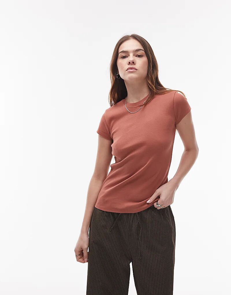 

Повседневная футболка цвета терракоты Topshop