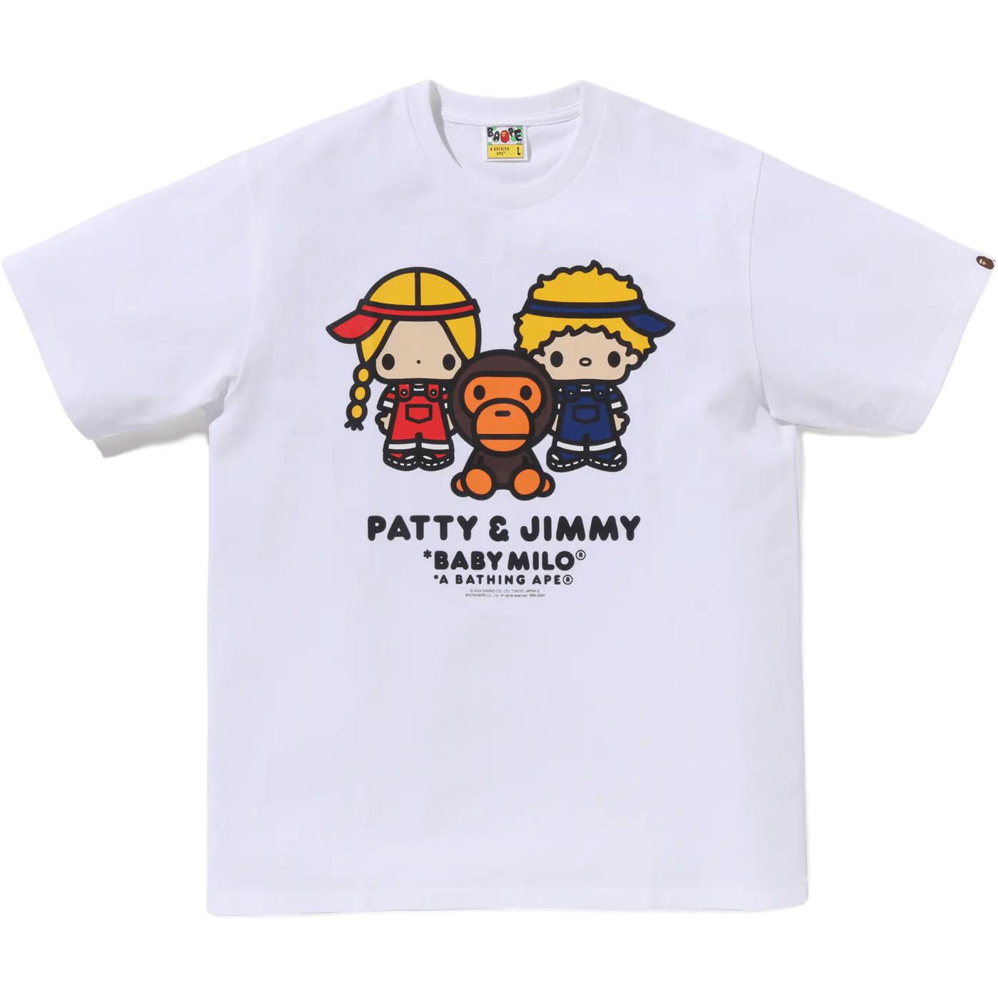 

Футболка Bape X Patty Jimmy Baby Milo A BATHING APE, белый