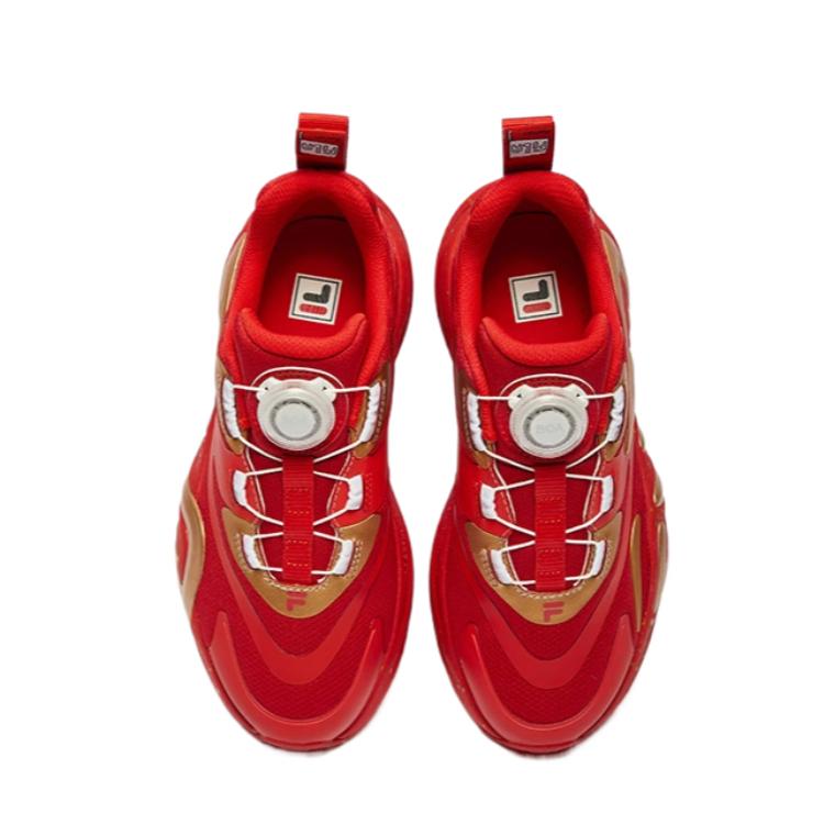 FILA KIDS Противоскользящие и износостойкие дышащие детские кроссовки Molecular Red/Elegant Gold Kids — фото 4