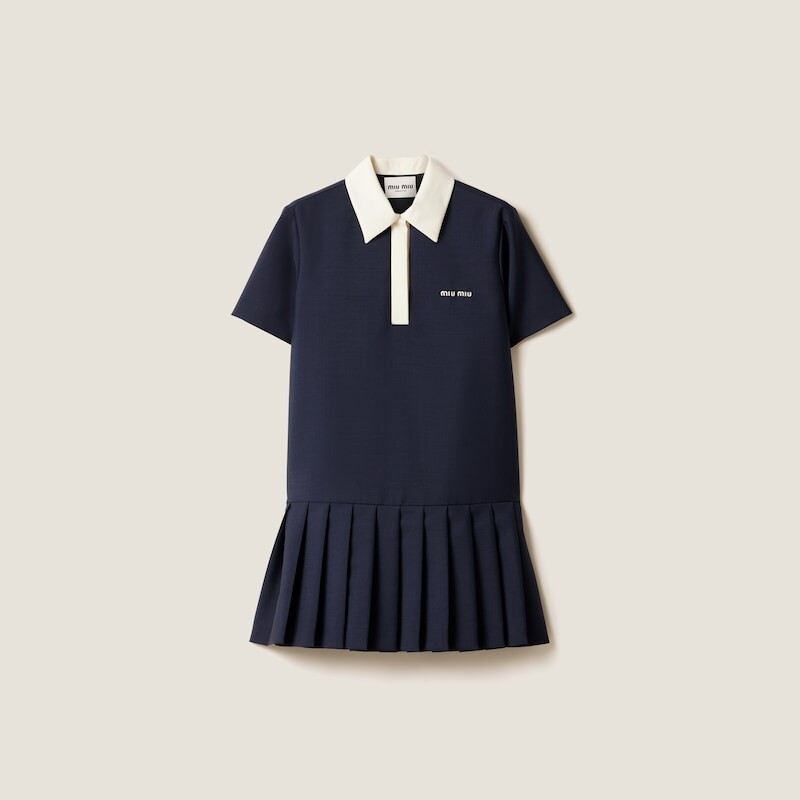 

Короткое платье из кид-мохера Miu Miu, синий