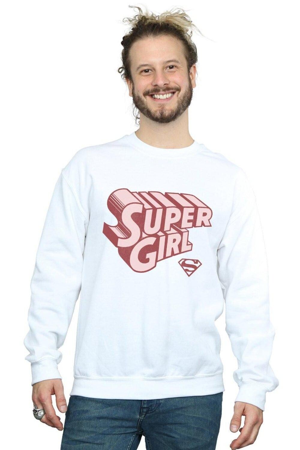 

Толстовка с логотипом Supergirl в стиле ретро DC Comics, белый