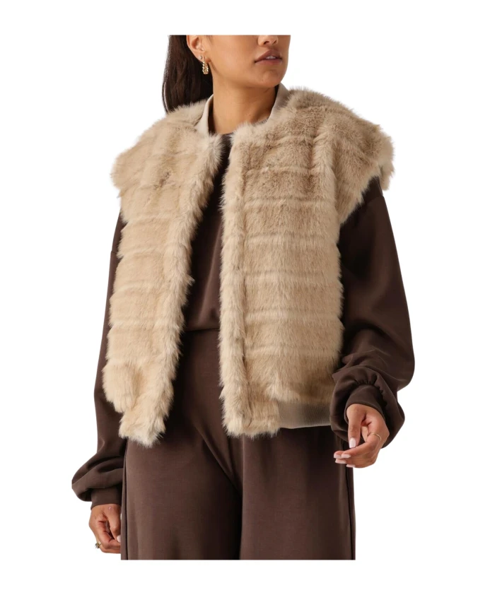 

Полосатый женский жилет-пиджак Nukus, бежевый