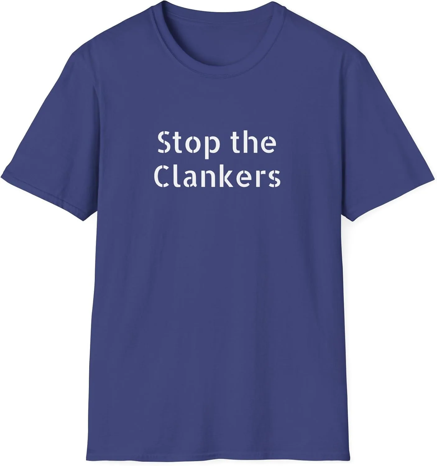 Футболка Stop The Clankers с принтом про искусственный интеллект, смешная, унисекс GENERIC, синий