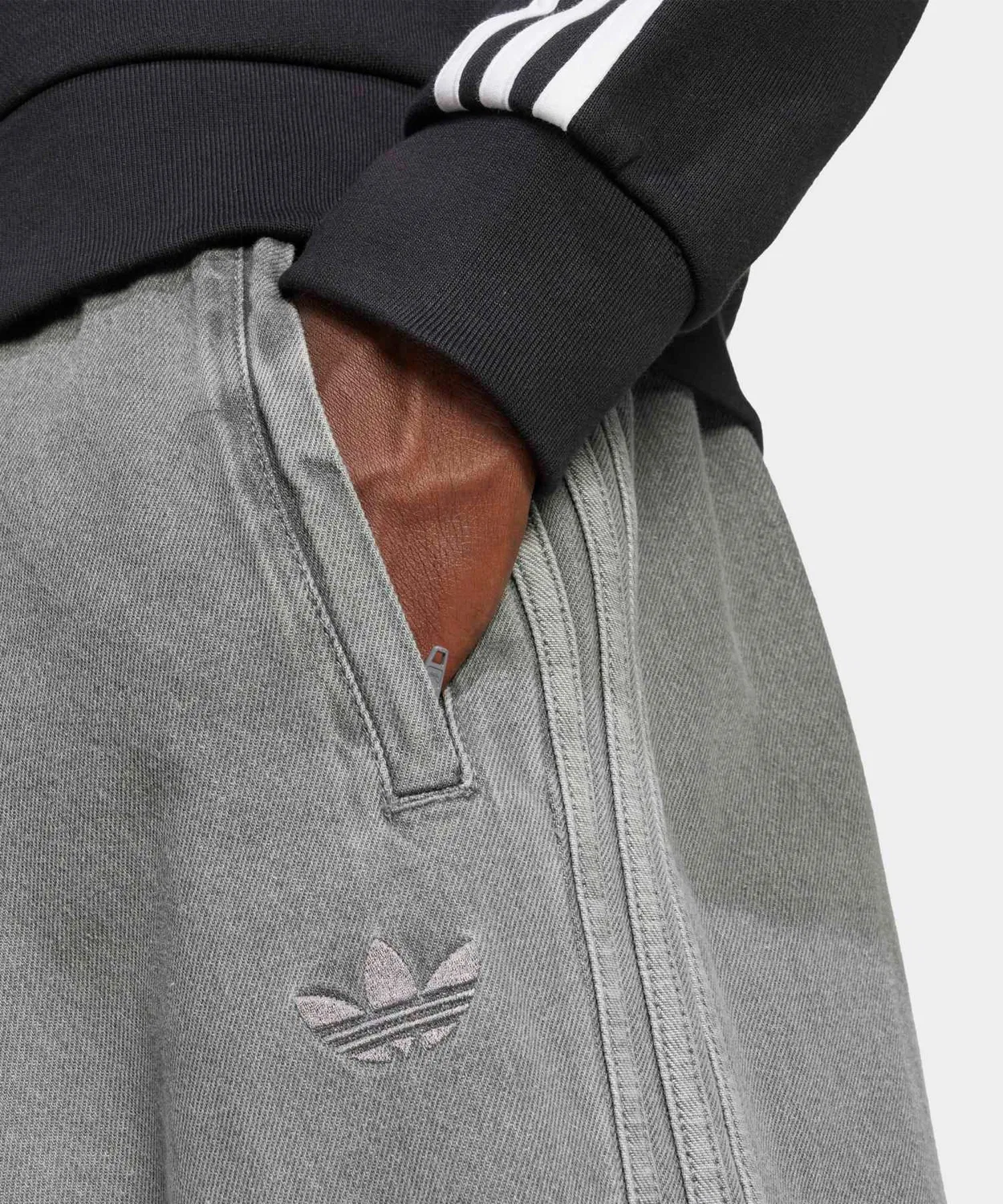 Штаны спортивные джинсовые Adidas Originals свободные синие — фото 3