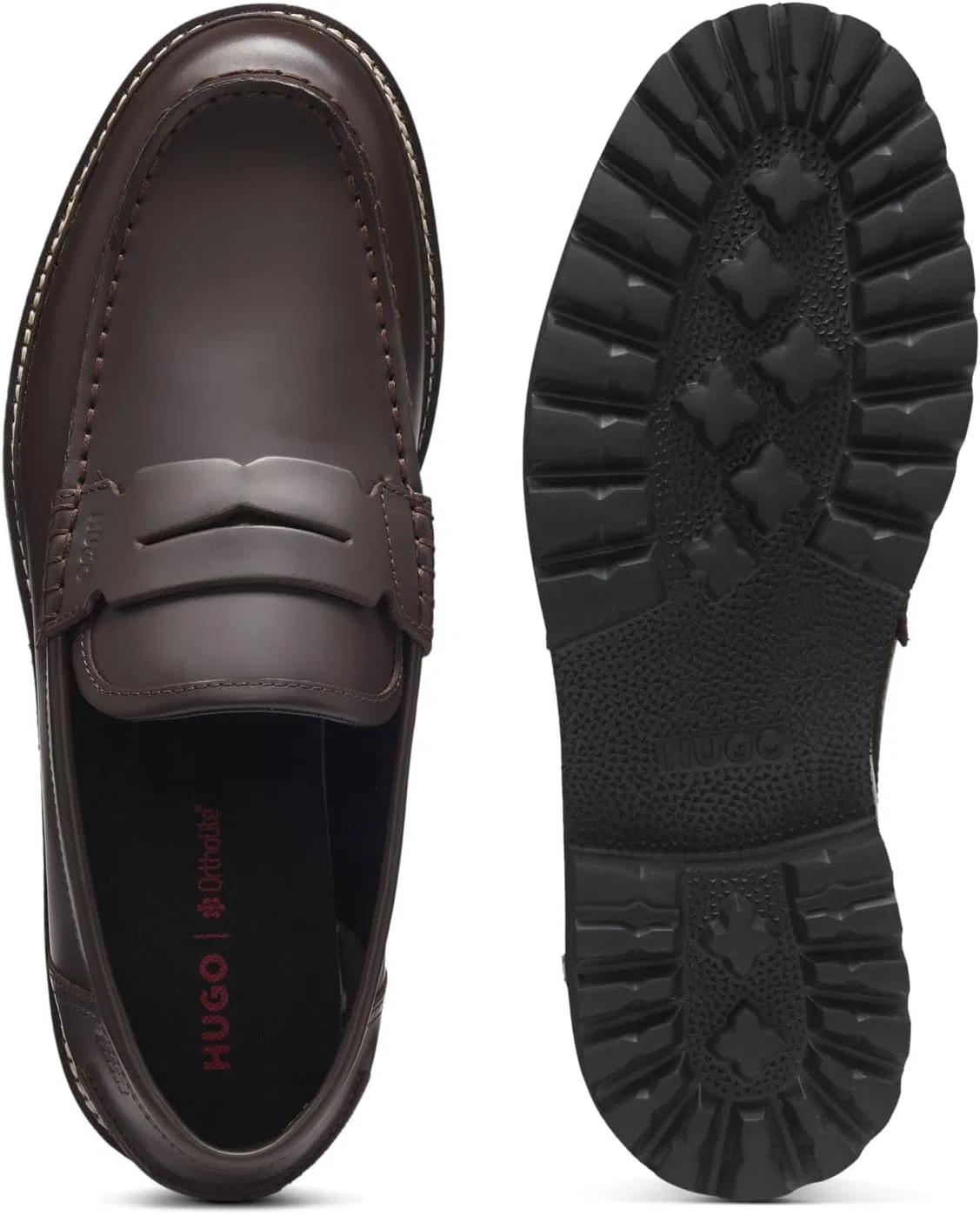 Лоферы мужские HUGO Draven Dark Brown — фото 4