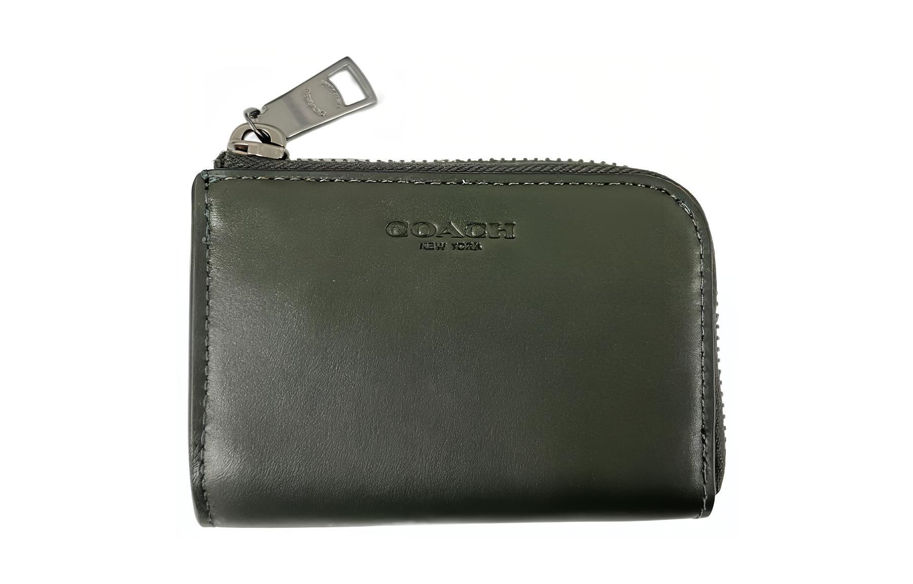 

COACH Визитница из изысканной телячьей кожи, кошелек унисекс, зеленый