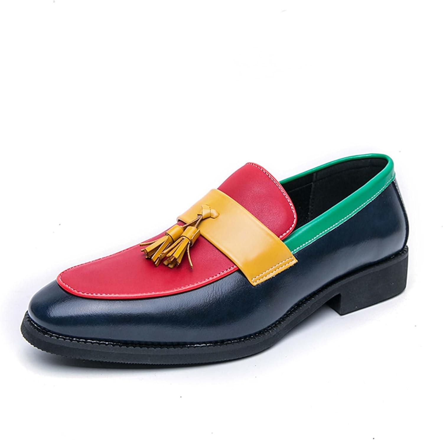 

Мужские лоферы Классические Деловые Формальные Униформа Вечерние Повседневные Ботинки Оксфорды из Кожи Generic, красный/синий