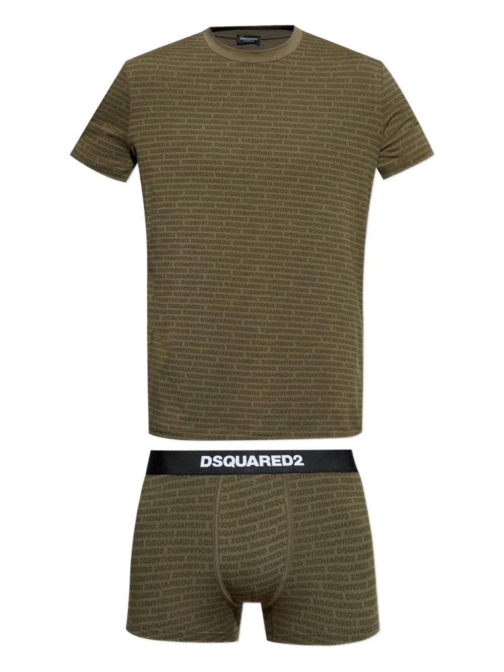 

Комплект из двух предметов из хлопка с логотипом DSQUARED2, зеленый