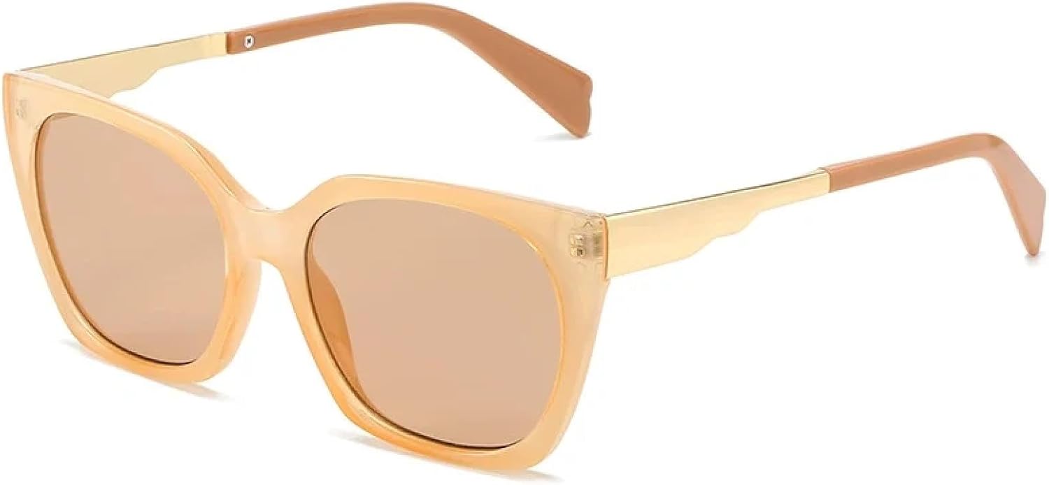 

Модные солнцезащитные очки «кошачий глаз» для женщин и мужчин, винтажные, классические, роскошные, для путешествий и вождения, с защитой от УФ-излучения UV400 TKKTLLT, Tea Tea