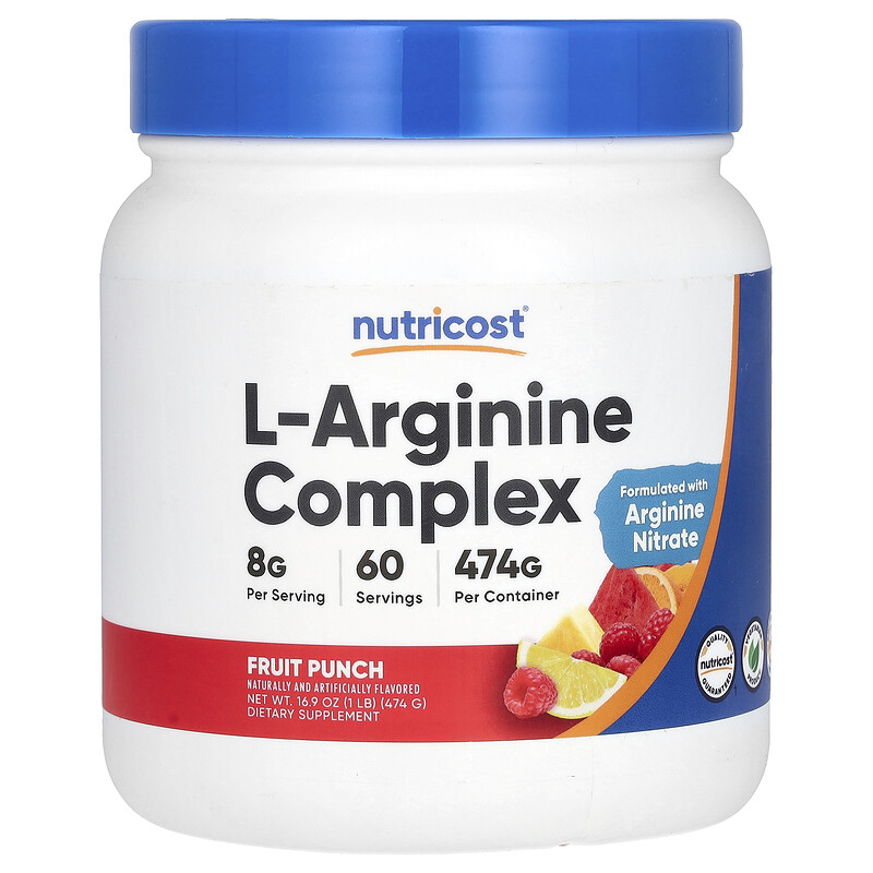 

Nutricost, L-аргинин комплекс, фруктовый пунш, 474 г (16,9 унции)
