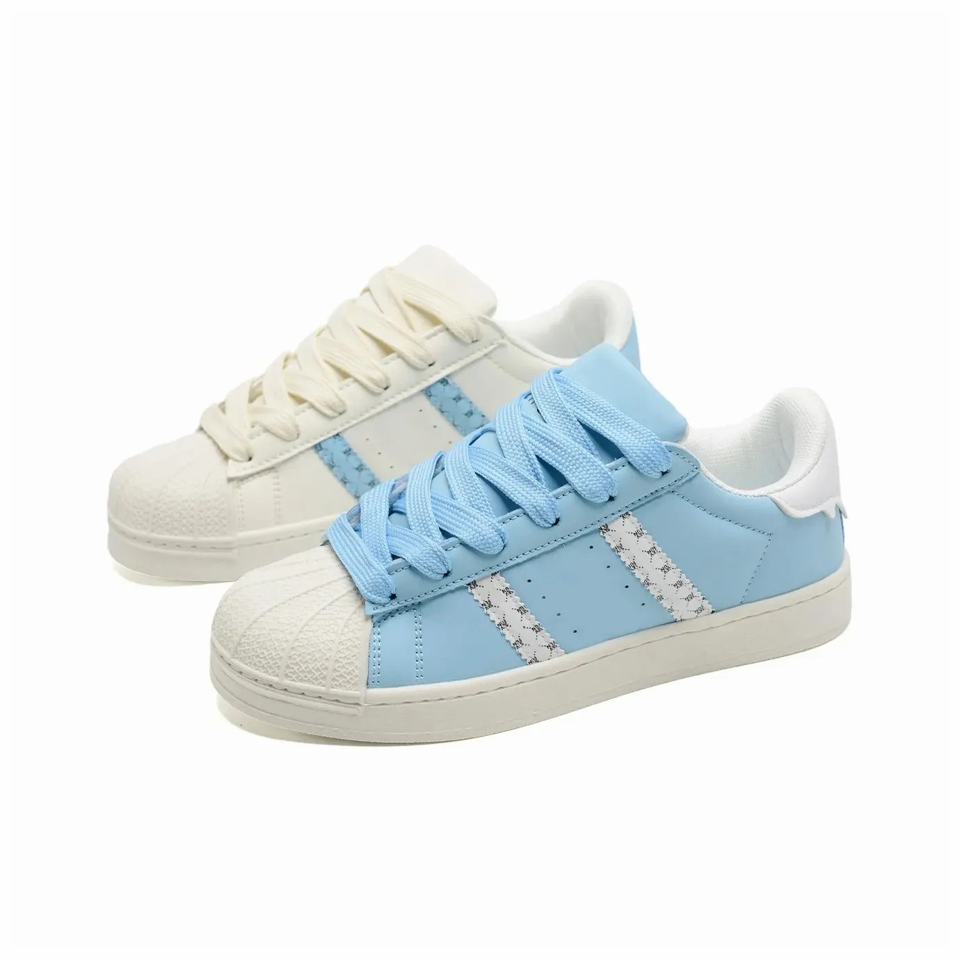 

ALI THE FOX Антискользящие износостойкие низкие скейтерские кеды унисекс Ostrich Blue and White с бесплатными латексными воздушными стельками