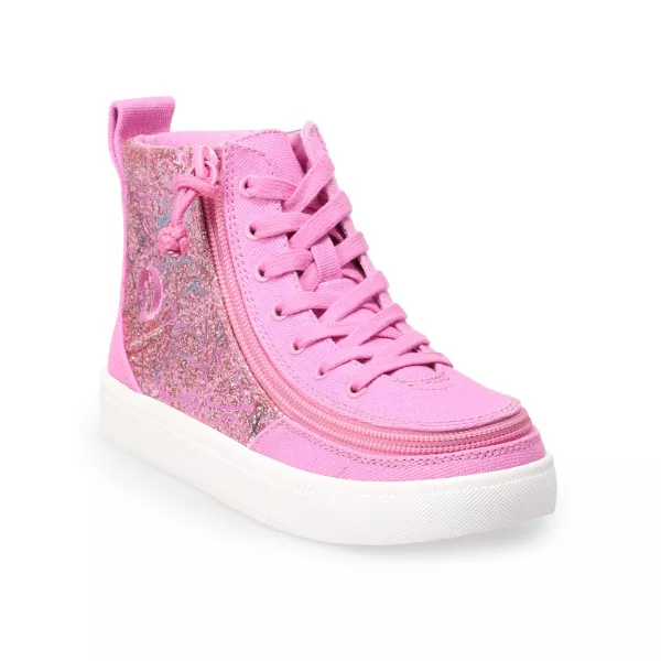 

Детские адаптивные блестящие кроссовки на высокой подошве Billy Footwear, цвет pink print