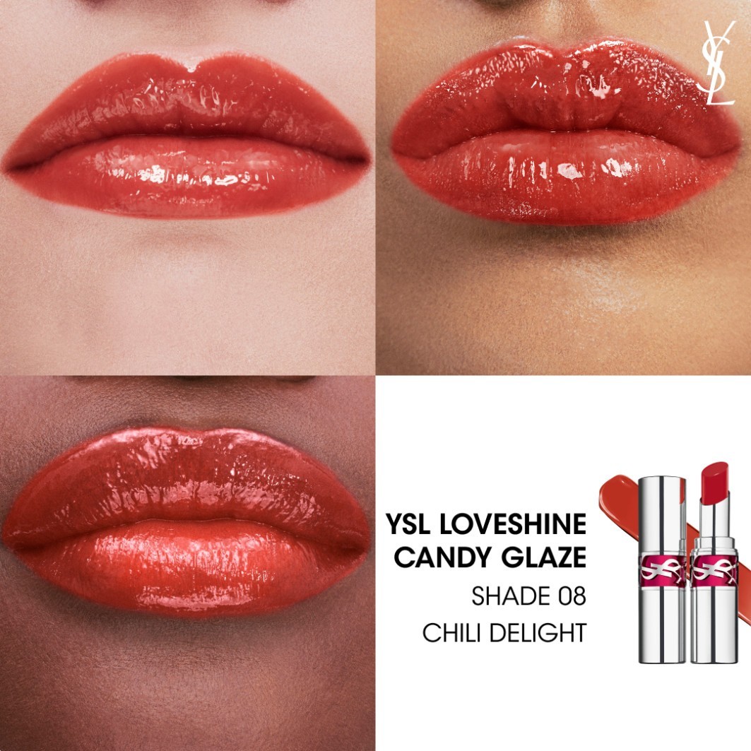 Блеск для губ loveshine candy glaze Yves Saint Laurent, 8 - chili delight, вес 3.2 гр. — фото 2