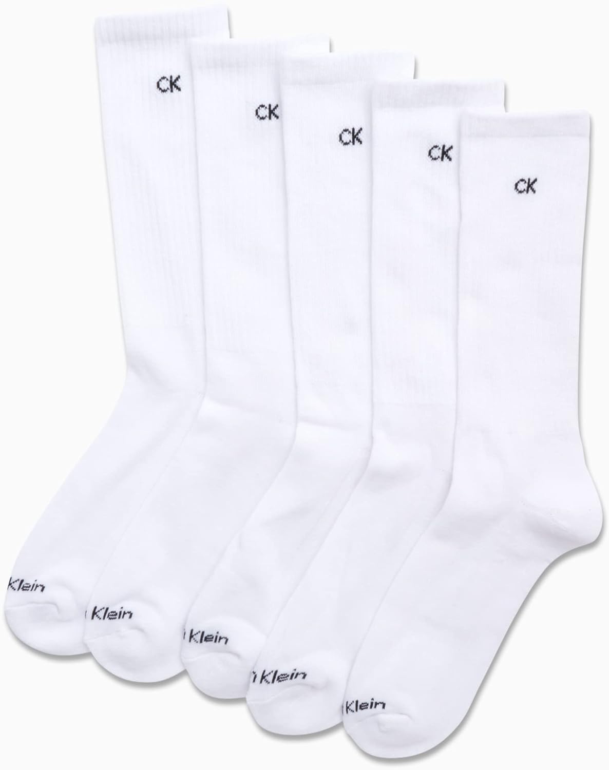 Мужские носки Calvin Klein Crew Socks - 5 пар спортивных носков до середины голени для мужчин (7-12), White — фото 4