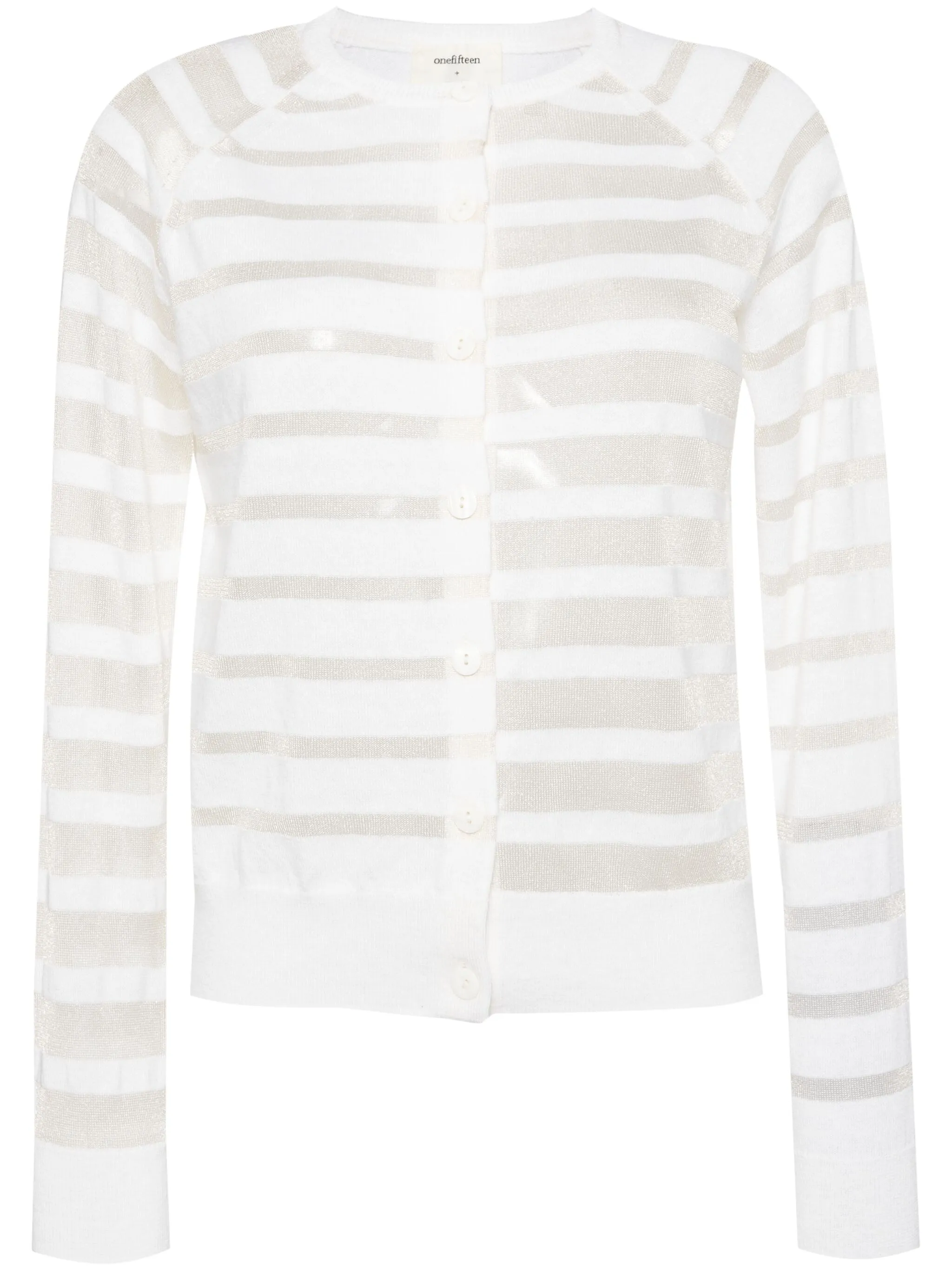 

Полосатый кардиган с длинными рукавами Onefifteen, белый