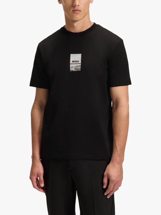 

Футболка BOSS с коротким рукавом и принтом из хлопковой смеси HUGO BOSS, Black