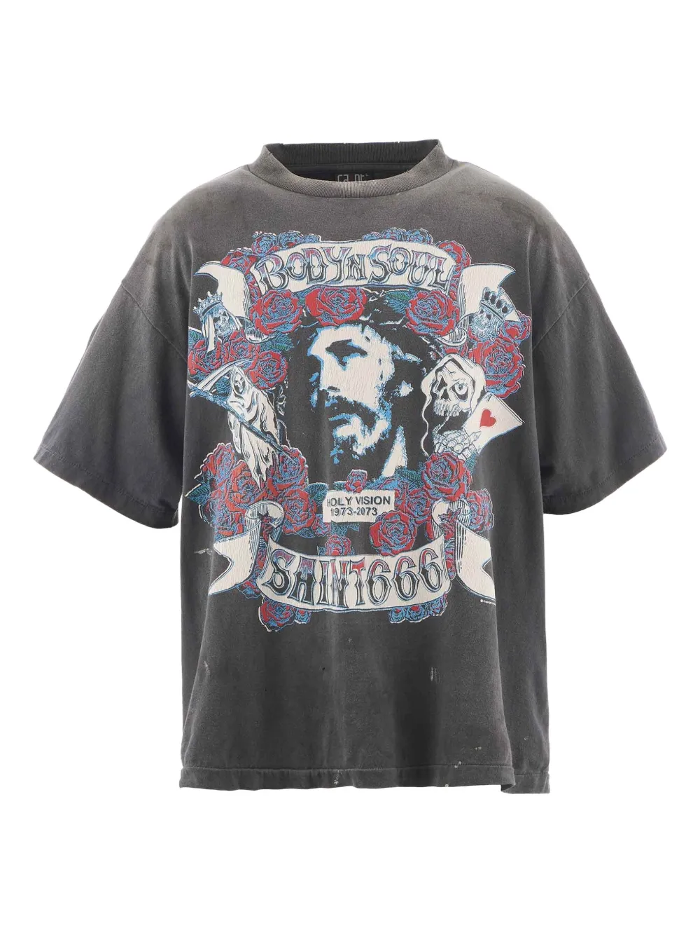 

Футболка с графикой Body Soul SAINT MXXXXXX, серый