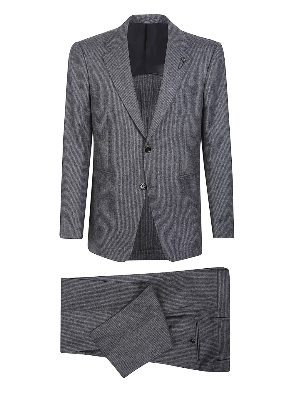 

Костюм из шерсти в тонкую полоску Lardini, серый