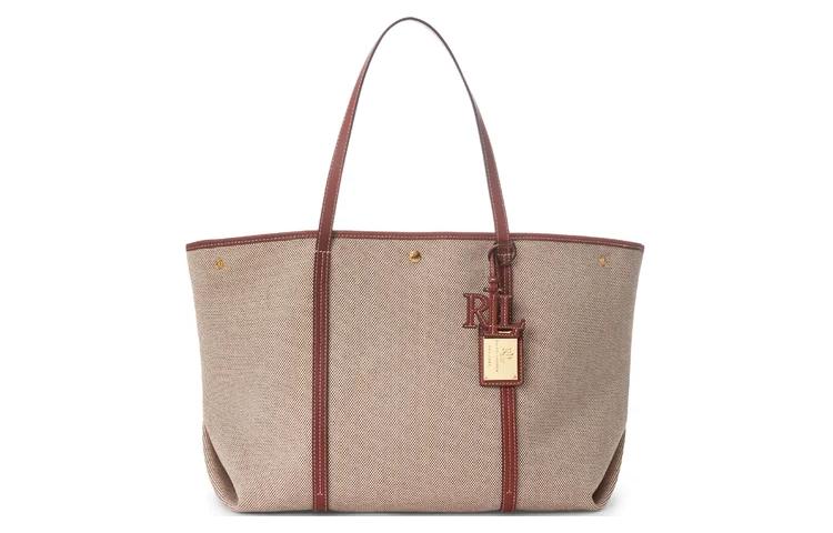 

Сумка-шоппер из холста с кожаными вставками, шоппер, сумка через плечо, женская ручная кладь Tubas Brown Ralph Lauren, Set (Bag+Dust Bag)