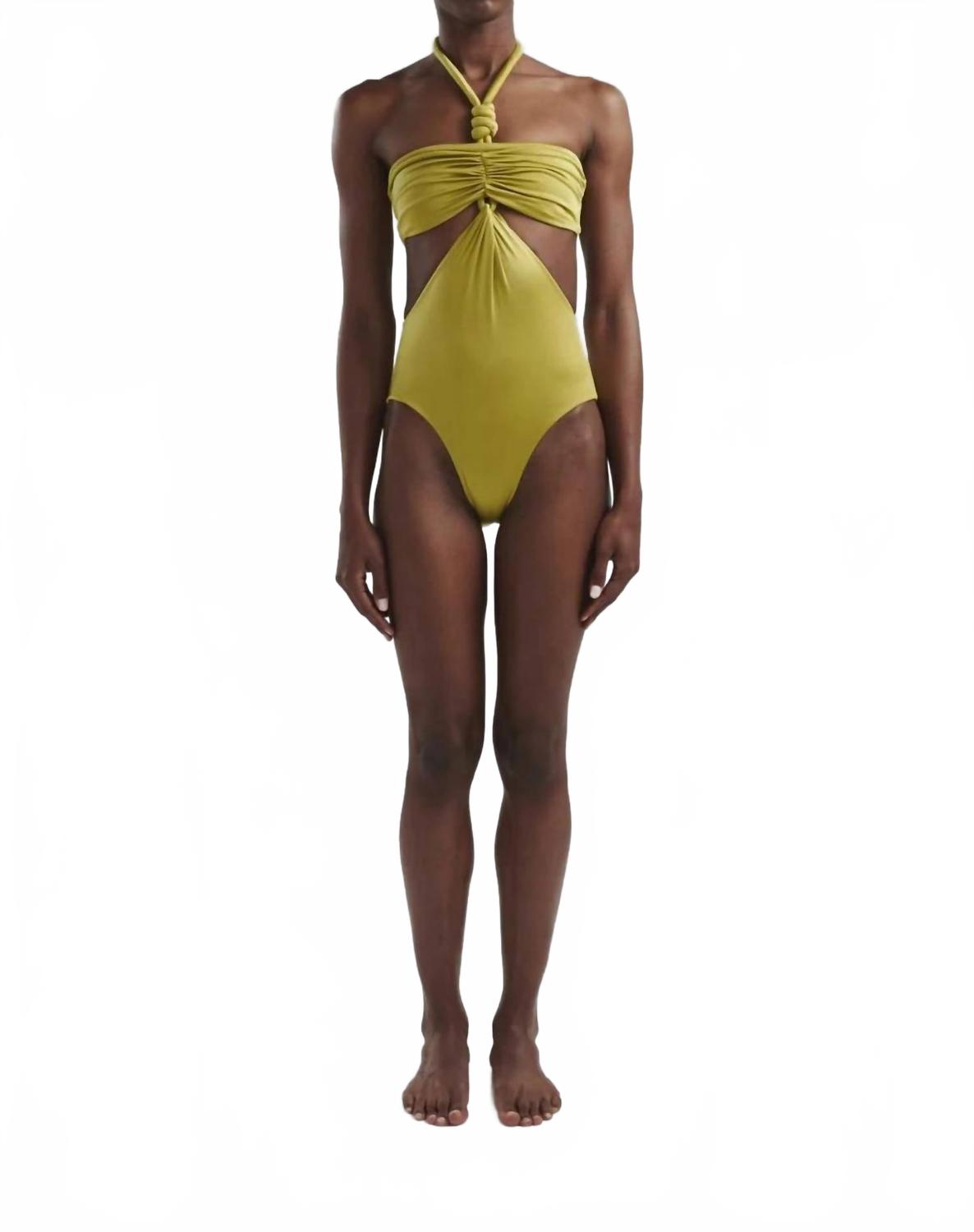 

Купальник Onassis Halter One Piece цвета пастбищной зелени Maygel Coronel