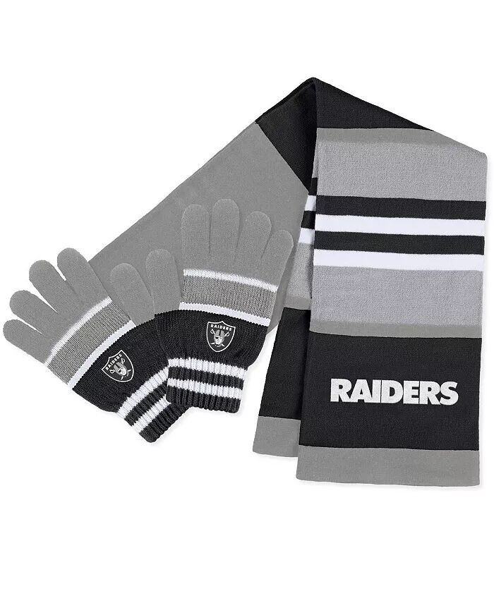 

Женский комплект перчаток и шарфа в полоску Las Vegas Raiders Wear By Erin Andrews, мультиколор